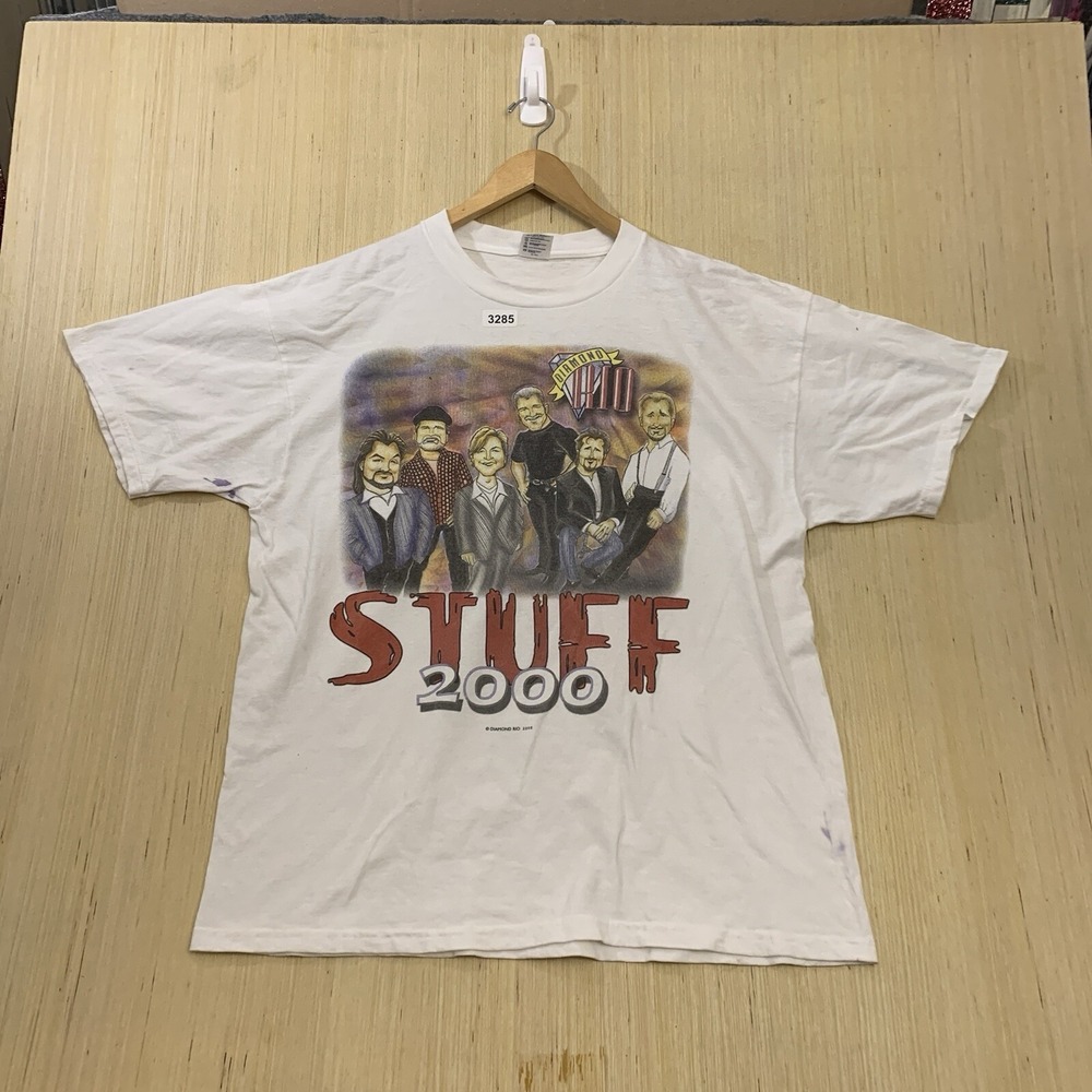 Vintage Diamond Rio Shirt Adult Extra Large White Short Sleeve Men's Pullover 90